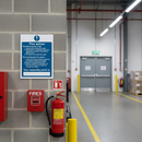 Light Slate Gray Self-Adhesive Fire Action Safety Signs for Emergency Guidance