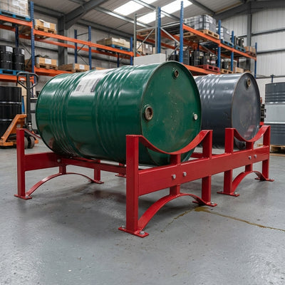 2-Drum Horizontal Steel Drum Rack – 205 Litre Capacity