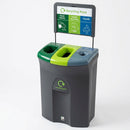 110 Litre Triple-Compartment Recycling Bin with Open & Liquid Lids (view 2)