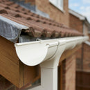 Deepflow Aluminium Gutter Length 130mm × 3m — RAL 9010 (in use)