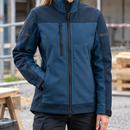 Women's Stretch Softshell Jacket, Multi Pockets - Navy/Dark Navy