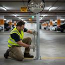 Dim Gray Professional Galvanised Steel Wall Post for Traffic Mirrors