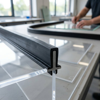 Square Rubber Edge Protector 22x10mm for 3mm Panels - 25m EPDM