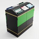 300 litre steel recycling bin with hinged lid and ground fixings (view 2)