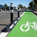 2m recycled cycle lane bollard with reflective bands