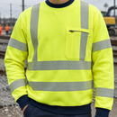 Fire Retardant Arc Flash Sweatshirt Hi-Vis Class 3 Yellow/Navy (view 2)