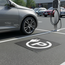 Dim Gray Premium Thermoplastic EV Parking Place Symbol for Long-Lasting Marking