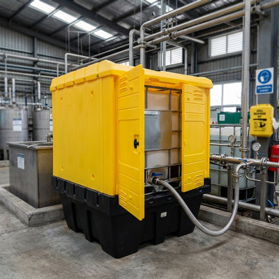 1000L IBC Hardcover Bund with Three-Point Locking – DIBt Approved