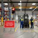 Slate Gray When Red Light Shows Wait Here Heavy Duty Metal Sign 1050mm x 750mm