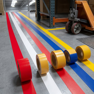 25m x 75mm PVC Adhesive Floor Marking Tape