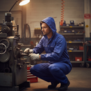 Dark Slate Gray Premium Hooded Boilersuit with Drawcord - Royal Blue