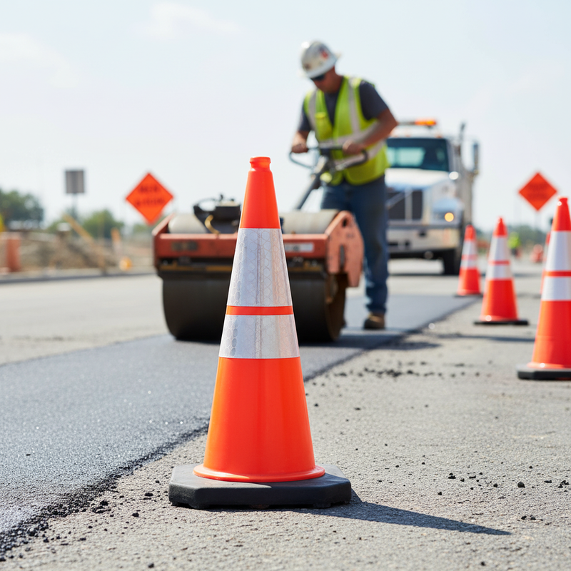 Light Gray 1 Metre Heavy Duty Traffic Cone with High Durability and Performance