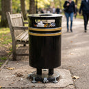 90 litre open-top steel litter bin with drain holes