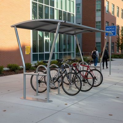 Premium Open Sided Bike Shelter 2m - 5m with Galvanised Roof