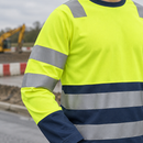 Class 2 High Visibility Long Sleeve Top - Hi-Vis Yellow/Navy (view 2)
