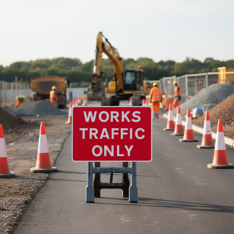 Dim Gray Premium Quick-Fit Traffic Sign Face for Construction Sites - 750mm x 1050mm