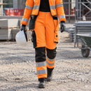 Women's Stretch Trousers with Holster Pockets, Hi-Vis Class 2
