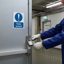 Dark Slate Gray Mandatory Fire Safety Door Signs - Keep Locked for Safety