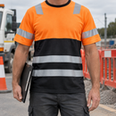 Class 1 High Visibility Short Sleeve Top - Hi-Vis Orange/Black