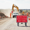 Light Gray Premium Stop Sign Wait Here 1050x750mm - Durable Design