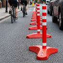Cycle Lane Divider, Flexible Post or Reflective Base - Red or White