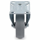 Pressed Steel Fixed Castors With Grey Cast Iron Wheel - 80mm & 100mm