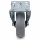 Pressed Steel Fixed Castors With Grey Cast Iron Wheel - 80mm & 100mm