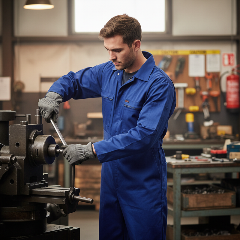 Dark Slate Gray Premium Heavyweight Boilersuit - Royal Blue with Multiple Pockets