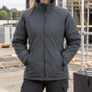 Women's Insulated Work Jacket with Fleece Collar - Steel Grey/Black