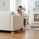 Premium 44mm Light Wood Effect Non-Slip Furniture Castor Cups - 4 Pack for Flooring Protection