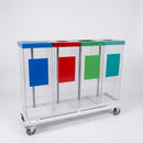 240 litre quad internal recycling bin with four waste streams