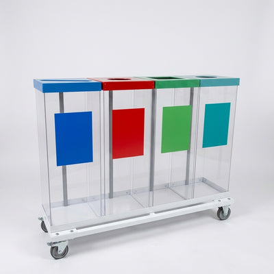 240 litre quad internal recycling bin with four waste streams