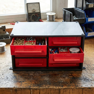 6-Drawer Plastic Stackable Storage Unit 127 × 150 × 37mm