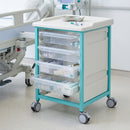 Steel Low Level Single Column Tray Trolley – 807mm Height, 4 Drawers