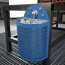 Semi-circular 28 litre open-top litter bin – galvanised steel