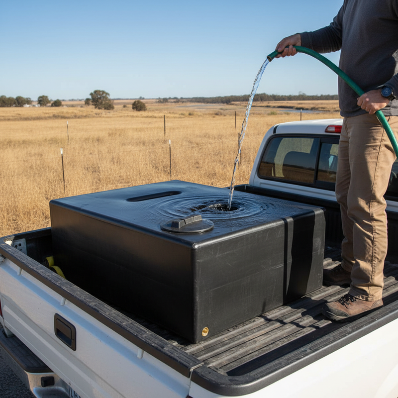Dark Slate Gray Heavy Duty 500 Litre Baffled Rectangular Water Storage Tank