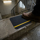 Anti-Slip Safety Tile with Reflective Yellow Stripe - Black