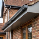 Aluminium Soffit Boards – Plain or Vented with Exterior Coating — RAL 7036 / 740mm Wide | Unvented (in use)