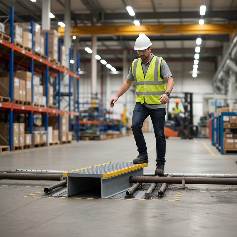 Dark Gray Heavy Duty Step Over Platform for Safety and Accessibility