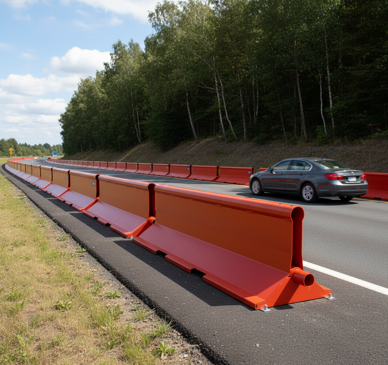 Dark Slate Gray Premium Steel Road Barrier - Crash Tested for Safety and Durability