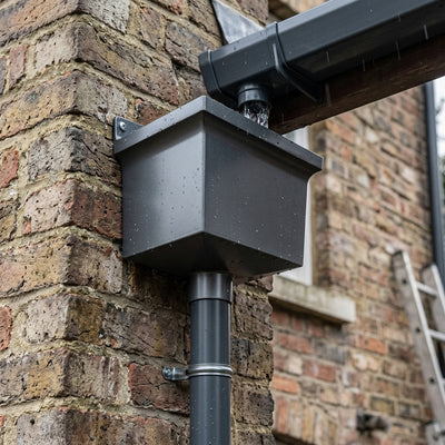 Cast Aluminium Hopper Head 255×175mm 76mm Dia Spigot