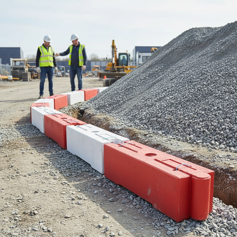 Gray 1 Metre Self Weighted Log Barrier - 40kg Heavy Duty Solution