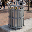 69 Litre circular steel open top litter bin