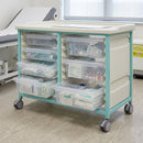 Steel Low Level Double Column Tray Trolley – 807mm, 7 Drawers