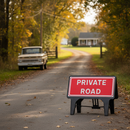 Dark Olive Green Premium Private Road Sign 1050 x 450mm - Heavy Duty Design