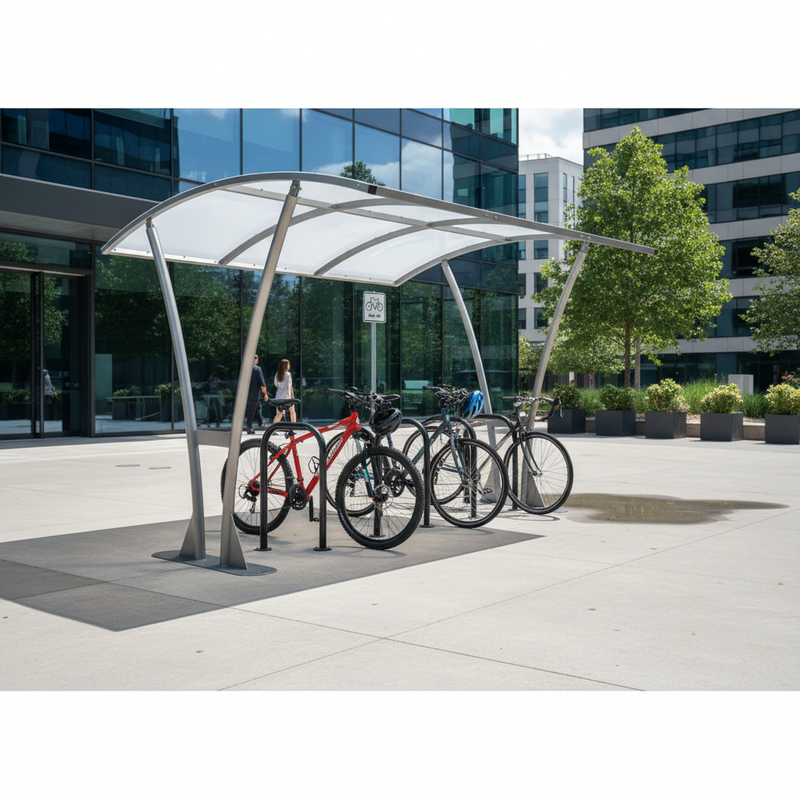 Dark Slate Gray Premium Cycle Shelter with Clear PETG Roof - 2m to 5m Extension Bays
