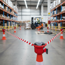 Dark Gray Professional Retractable Barrier Main Unit - 9 Metre Tape - Red