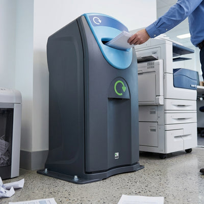 140 litre slimline recycling bin with colour-coded apertures