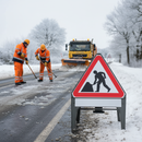 Light Gray Heavy Duty Ice Supplementary Plate 750mm Q-Sign for Traffic Safety