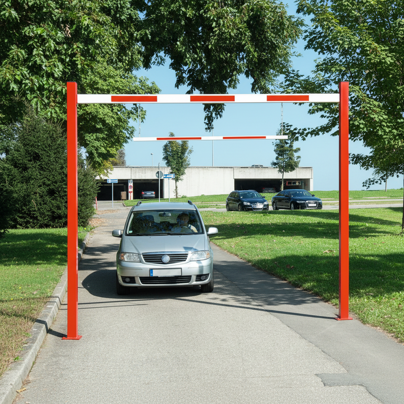 Gray Adjustable Height Restriction Car Park Barrier System
